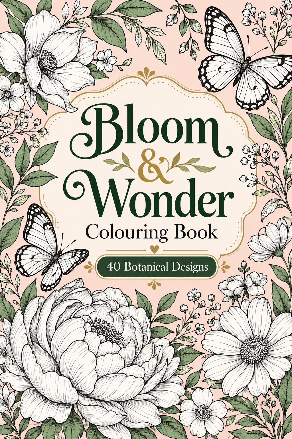 Botanical Colouring Book KDP Interior | 40 Floral Mandala Designs | 82 Pages | 8.5x11 & 8x10 PDF