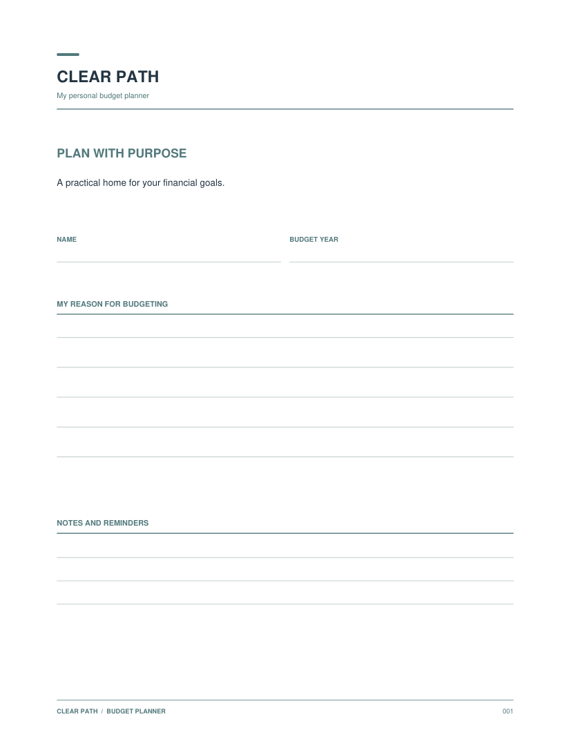 Clear Path Budget Planner