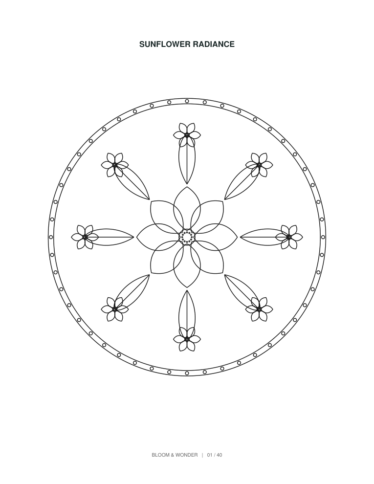 Botanical Colouring Book KDP Interior | 40 Floral Mandala Designs | 82 Pages | 8.5x11 & 8x10 PDF