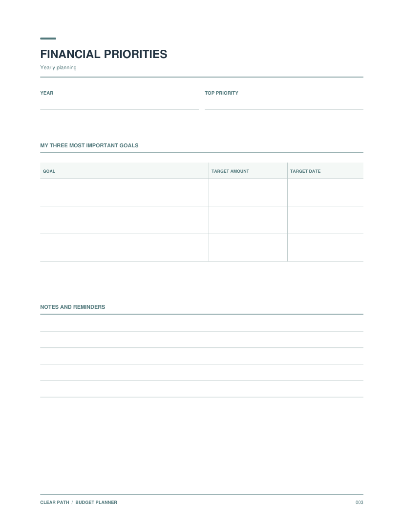 Clear Path Budget Planner