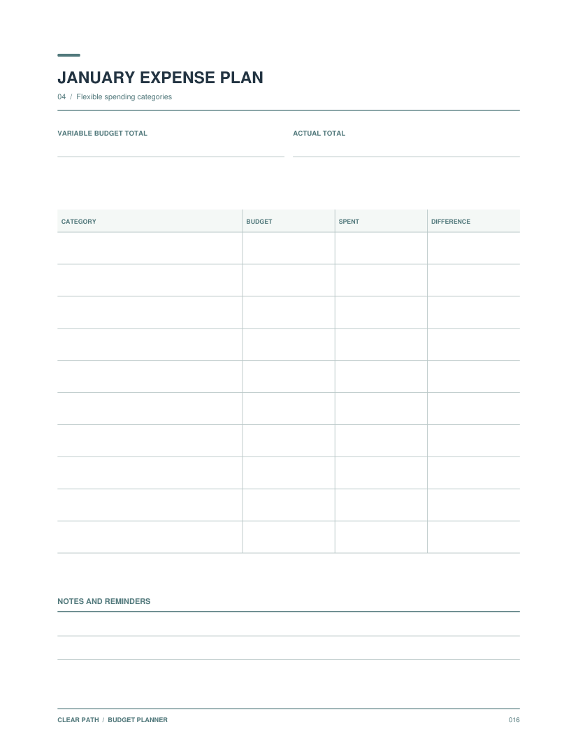Clear Path Budget Planner