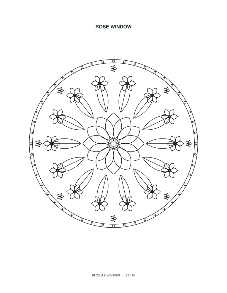 Botanical Colouring Book KDP Interior | 40 Floral Mandala Designs | 82 Pages | 8.5x11 & 8x10 PDF