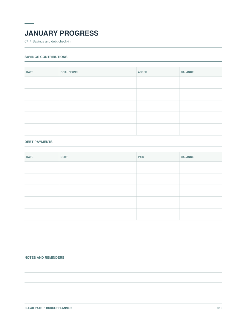 Clear Path Budget Planner