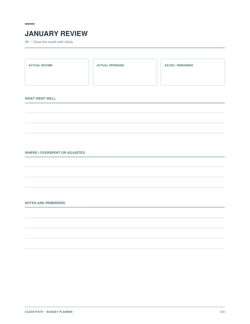 Clear Path Budget Planner