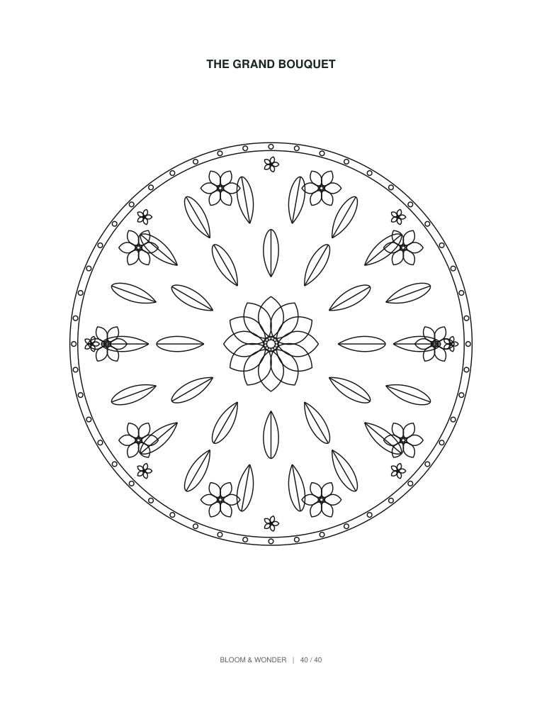 Botanical Colouring Book KDP Interior | 40 Floral Mandala Designs | 82 Pages | 8.5x11 & 8x10 PDF