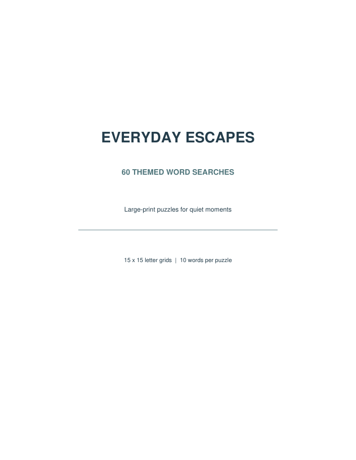 Everyday Escapes Word Search